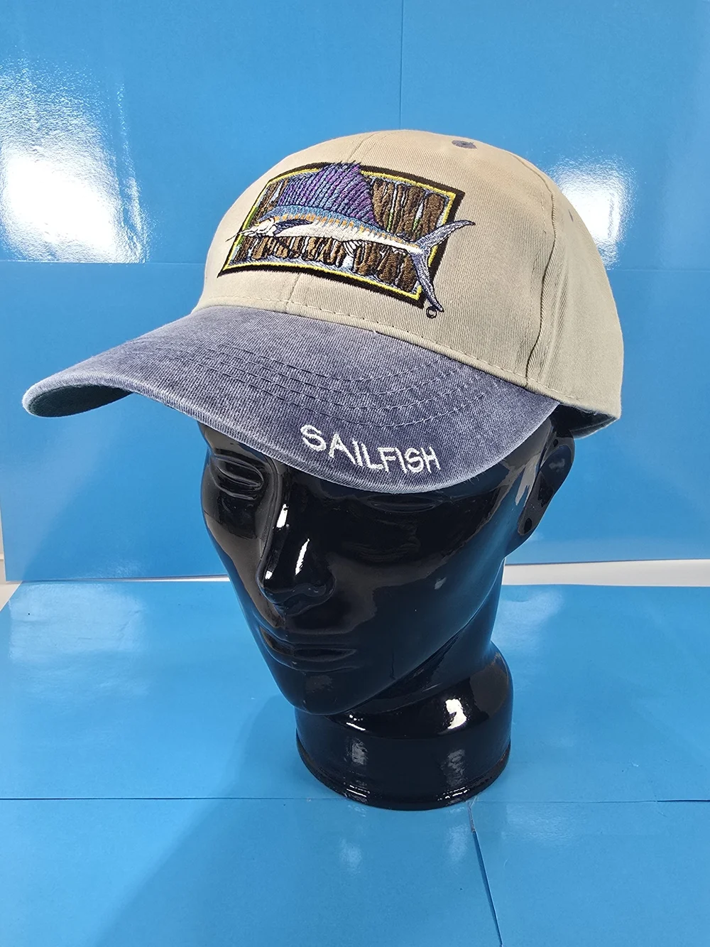 Flying Fisherman Sailfish Embroidered Fishing Hat NWT